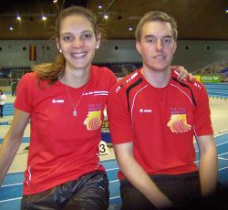 Die beiden erfolgreichen TSG-Athleten freuen sich über Titel und die Bronzemedaille