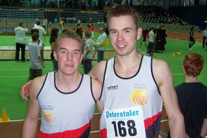 Florian Oswald (li.) und Thomas Giese (re.) bei den Süddeutschen Hallenmeisterschaften