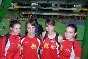 Sina Ballmann, Jonas Adam, Alina Baumann und Jara Geißler (v.l.n.r.) bei den Ba-Wü B-Jugendmeisterschaften