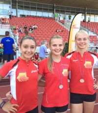 Unsere erfolgreichen Badischen Meisterinnen über 2000m und Hochsprung